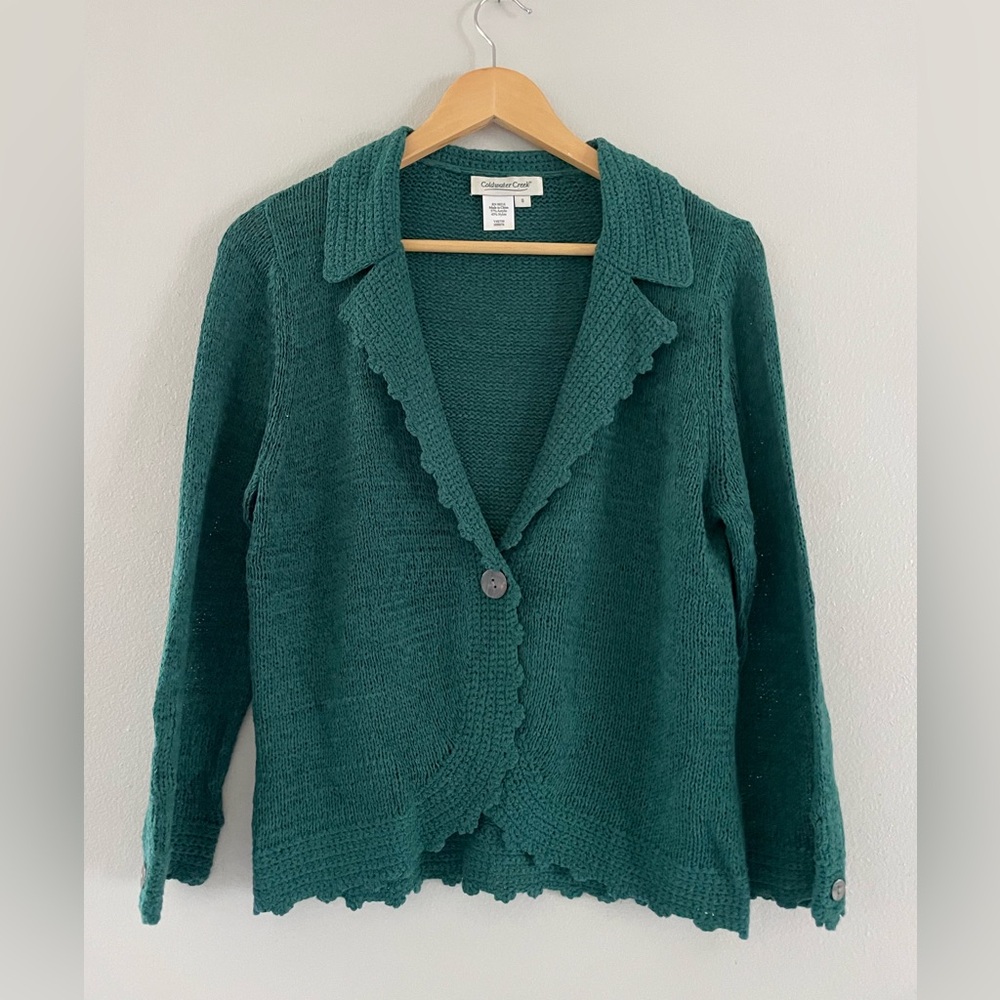 Coldwater Creek Teal Knit Cardigan
